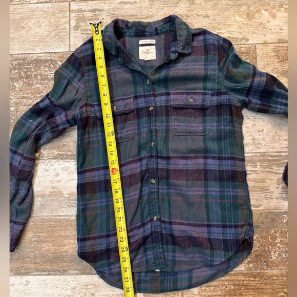 American Eagle Outfitters Tops - American Eagle Outfitters Green and Blue Plaid Button-Down Shirt